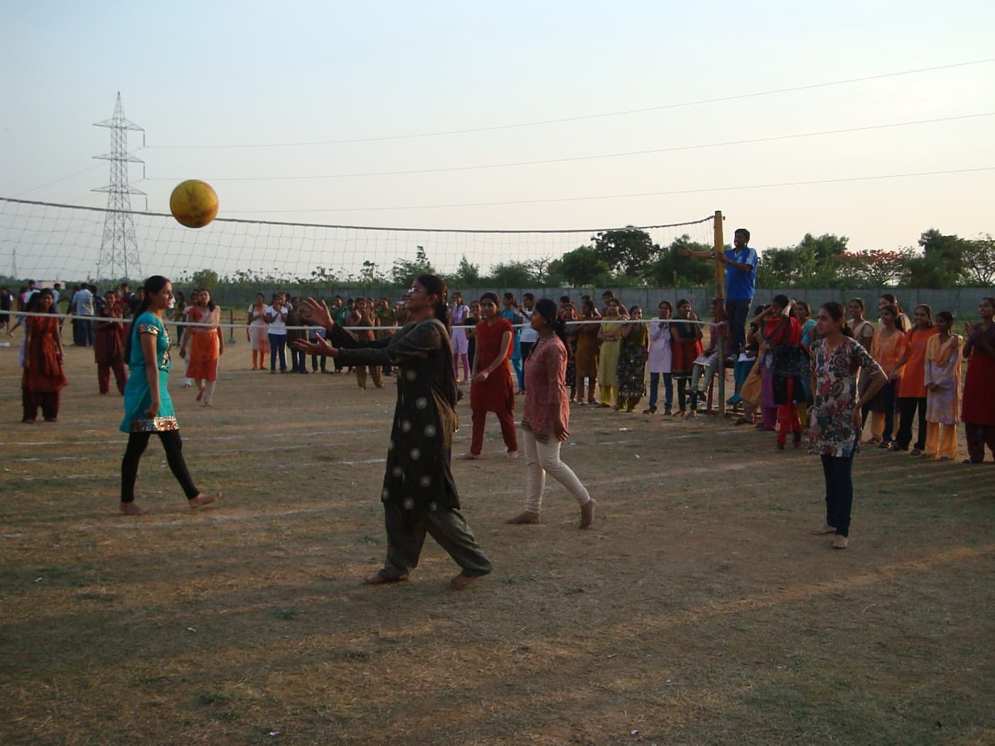 BIHE students competing in an inter college volleyball match on campus