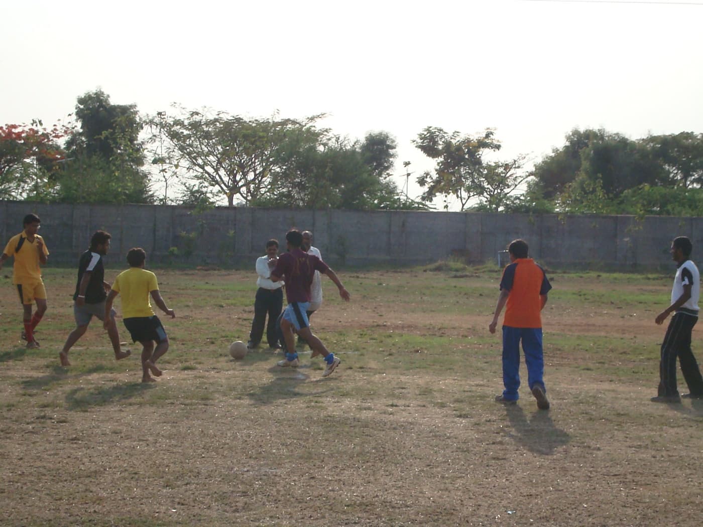 BIHE football team in action during an inter college match