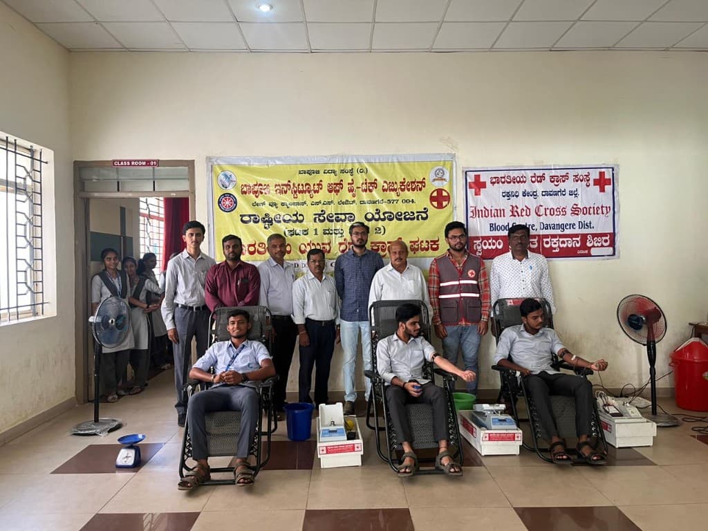 Blood donation camp organized by the Youth Red Cross unit at BIHE